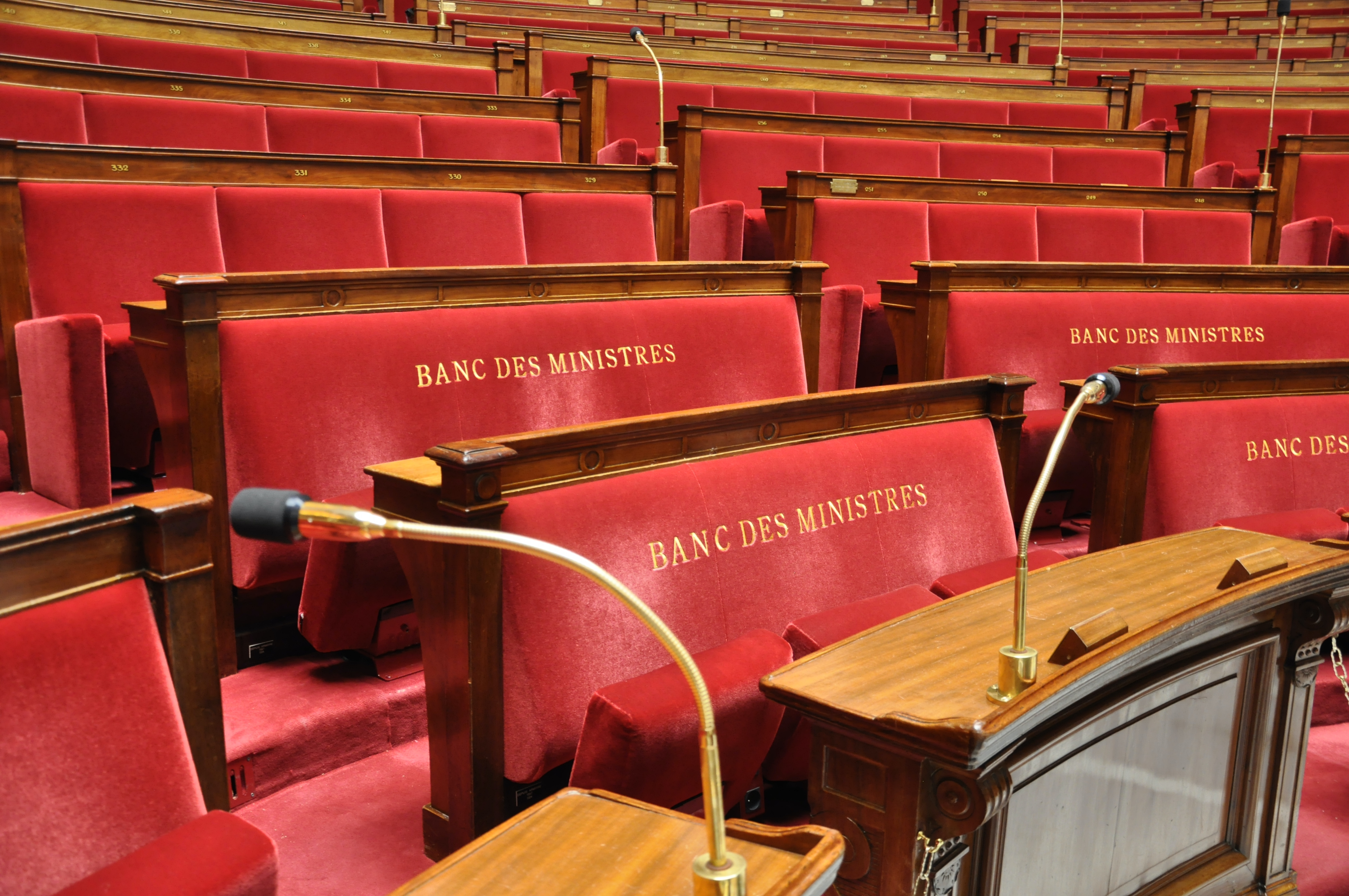 Banc des ministres au palais Bourbon