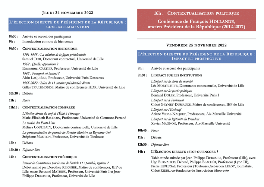 Programme actualisé